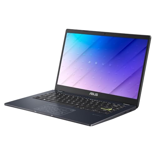 ASUS 14" FHD Laptop, Intel Celeron N4500, 4GB Memory on Board, 64GB eMMC, Intel Iris Xe Graphics, Media Card Reader, Quiet Blue, E410KA-CL464
