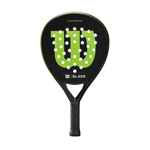 Wilson Padel Racket Blade Junior v2, Fibreglass, 300 g, Head Size: 439 cm?, Black/Neon Green