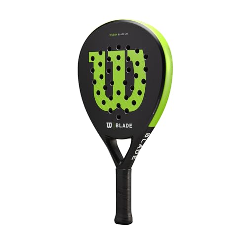 Wilson Padel Racket Blade Junior v2, Fibreglass, 300 g, Head Size: 439 cm?, Black/Neon Green