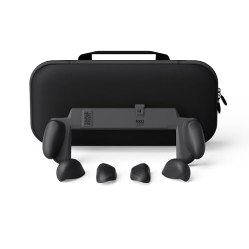 Savage Raven by Skull & Co. NeoGrip Bundle for Nintendo Switch 2: An Ergonomic Grip Hard Shell Handheld Case with Replaceable Grips [to fit All Hands Sizes] [with Carrying Case]- Black