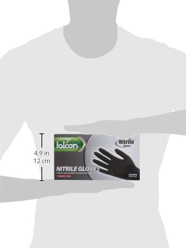 Falcon Nitrile Gloves Powder Free (Medium) black