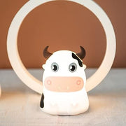 Cute Kids Night Light Night Lamp Night Lights for Kids Bedroom Toddler Baby Portable Silicone Battery Led Nightlight Nursery (Cute Bunny) - Pink Cow
