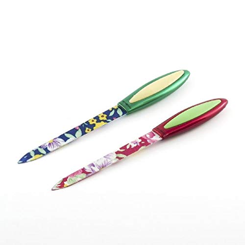 The CrÃ¨me Shop Set Of 2 Manicure Pedicure Nail File Set. Durable & Easy-Grip Handles, Floral Patterns.