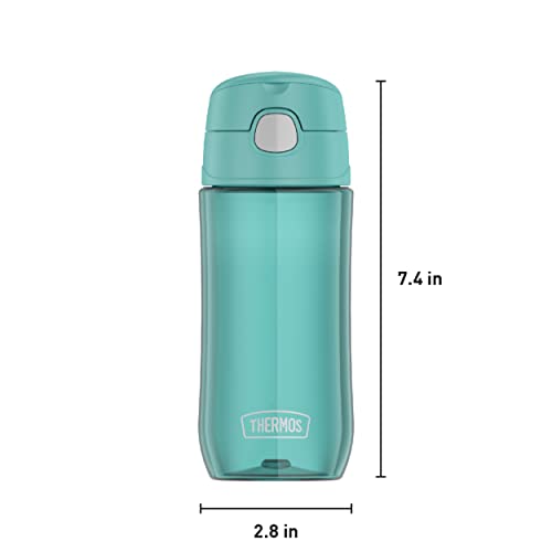 THERMOS FUNTAINER PLASTIC KIDS AQUA BLUE BOTTLE 470ML, GP4040AQ, PLASTIC HYDRATION BOTTLE WITH LID, PLASTIC BOTTLE, WATER BOTTLE
