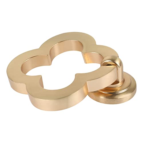 GEPAS 6pcs Gold Cabinet Knobs, Zinc Alloy Brushed Brass Cabinet Ring Pulls Dresser Handles Furniture Hardware for Kitchen Cupboard Drawers Closet Door,Easy to Install (Style2)
