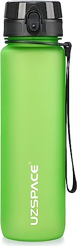 UZSPACE Water Bottle with Infuser Strainer BPA Free Tritan Leak Proof Sport Water Bottles for kids Fitness Gym Office Outdoor Sports and Exercise (1L, Vitality Green)