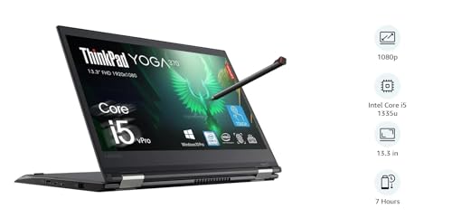 Lenovo ThinkPad Yoga 370 2in1 Touch w/Pen, Intel Core i5-7300U, 13.3" FHD, 16GB RAM 512GB SSD, Backlit KB, FP Reader, Thunderbolt 3, MicroSD Reader, Windows 10 Pro - Renewed (16GB RAM | 512GB SSD)