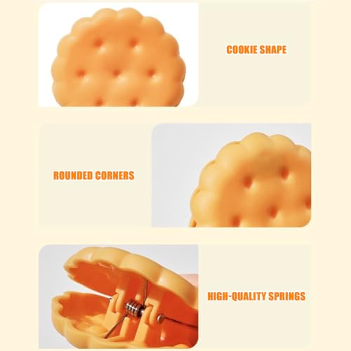 Bag Clips for Food Storage, 2 Pack Snacks Sealing Clip, Storage Gadgets, Household Food Preservation, Cookie Shaped Kitchen Accessories for Indoor Kids Adults Outdoor Travel