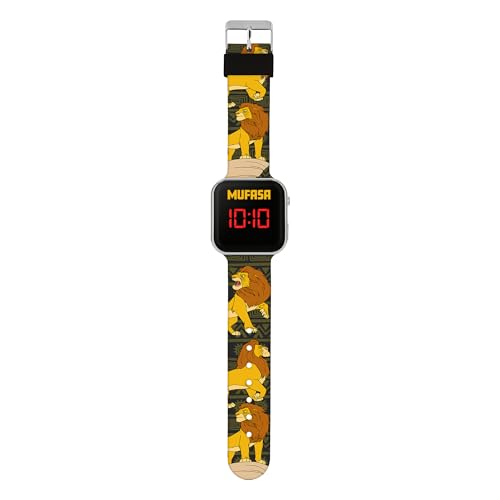 Disney Lion King Kids LED Digital Watch with Mufasa Character Printed Silicone Strap,LKG4010