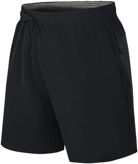 Paratoland Mens Casual Gym Shorts with Two Zipper Pockets Drawstring Quick Dry Sports Shorts Good for Workout Exercise Training Running and Swimming