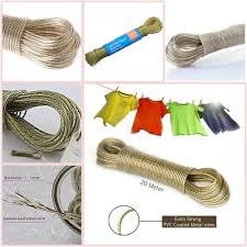 20m PVC Plastic Coated Steel Wire Rope Clothesline - Multipurpose Washing Line, Laundry Hanging Anti-Rust Cloth Drying rope, Ideal for Home, Outdoor, and Events. (ROPE)