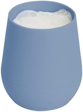 ezpz ez pz Tiny Cup 4 Months + Baby Training Cup 100% Silicone Designed by a Child Food Specialist, Indigo,EZEUTSI001