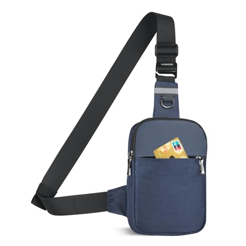 Small Sling Bag Cross Body Chest Shoulder Bag for Men Women - FRID Blocking Pocket and Adjustable Straps Crossbody Bag, Water Resistant Bum Bags for Runner Workout Hiking Cycling Travelling
