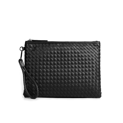 Skycare Leather Handbags for Men Large Purse Clutch Bag Black