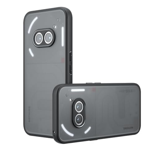 for Nothing Mobile Phone (2a) Protective Case, Hard PC Back Cover + Frosted Composite TPU Material, Airbag Protection, Slim Fit, Lightweight Transparent Leather Case, Shockproof, Anti-Slip (Black)