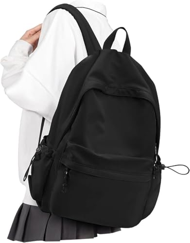 School Backpack Black Waterproof Bookbag Casual Lightweight Travel Rucksack Daypack Backpacks for Men Women College High School Bags backpack for Boys Girls Teens