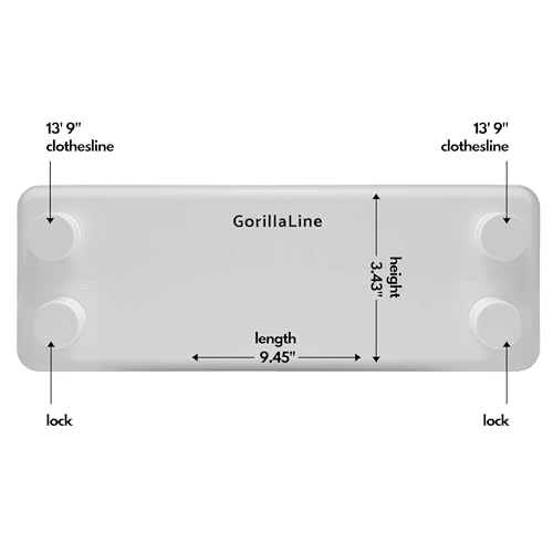GorillaLine - Retractable Clothesline | Premium Heavy Duty Clothes Drying Laundry Line | Wall Mounted Stainless Steel Laundry Line | Retracting Hanging Clothing Drying Rack