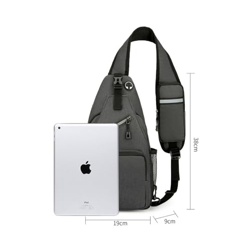 JZS Sling Bag for Women Men:Small Crossbody Sling Backpack - Mini Shoulder Bag Anti Thief Chest Bag for Hiking