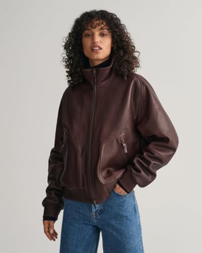 GANT Men 7006360-279 Leather Bomber Jacket