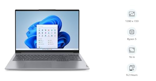 Lenovo Thinkbook 16 G6 AMD Ryzen 5 7430U 16" Wuxga IPS Antiglare 300 NITS Laptop (16GB RAM, 512GB SSD, Integrated AMD Radeon™ Graphics) Fingerprint | Backlit | Win 11 Pro (UPGRADED) 21KK008FAK - Grey
