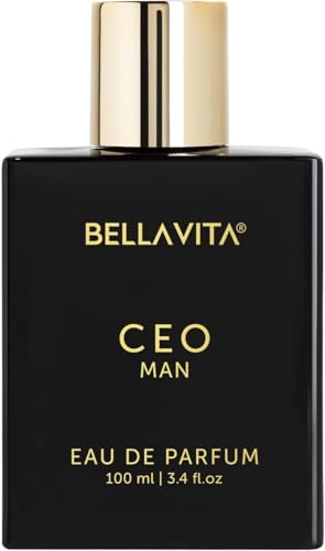 BellaVita Luxury CEO Man Eau De Parfum | Perfume for Men with Lemon, Lavender, Tonka, Mandarin & Vetiver | Long-Lasting Woody Fragrance | Mens Perfume, Fresh Fragrance for Man, Gift for Men,100 ml