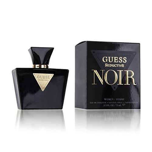 GUESS Seductive Noir Women/Femme Eau de Toilette 4 Piece Gift Set - Perfume Spray 2.5 Fl. Oz., Travel Spray 0.5 Fl. Oz., 3.4 Fl. Oz. Body Lotion, & Pouch