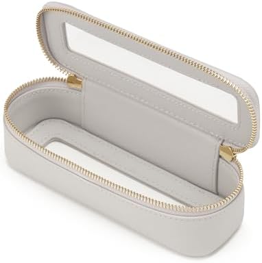 Small Cosmetic Bag for Purse Mini Makeup Bag for School Cute Clear Make Up Pouch for Travel Tiny Leather White Make Up Organizer Case for Backpack Toiletry Bag Waterproof Square Pouch with Zipper