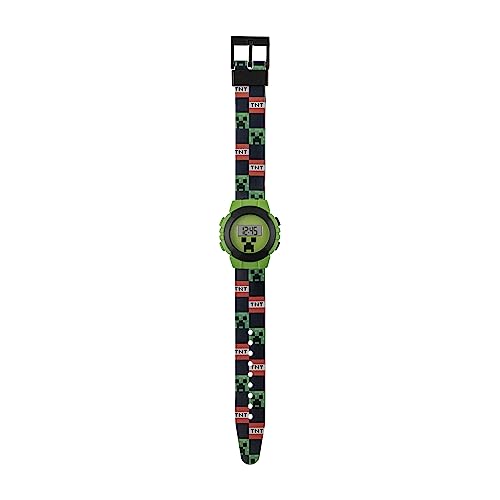 Minecraft Boy's Digital Quartz Watch with Plastic Strap MIN4223 AMZ