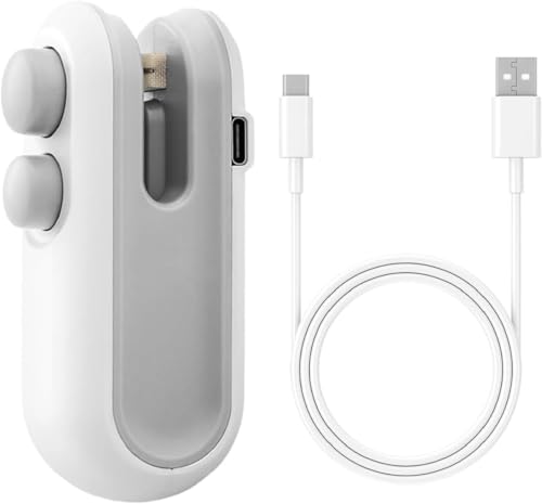 MOMENT Mini Bag Sealer, Heat Bag Sealer with Cutter for Chips Snacks, Type C Rechargeable Handheld Bag Resealer Portable Plastic Sealer Heat Seal Vacuum Automatic Sealing Machine Random Color