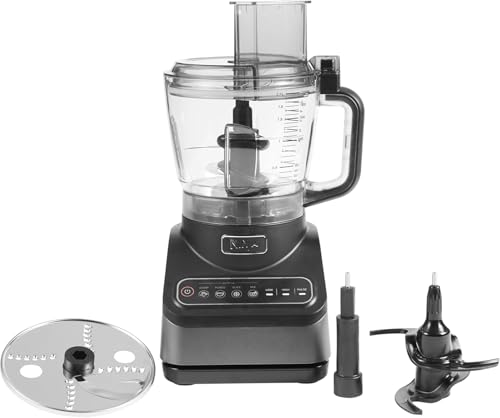 Ninja Food Processor with 4 Automatic Programs; Chop, Puree, Slice, Mix, and 3 Manual Speeds, 2.1L Bowl,Blades, 850W, Dishwasher Safe Parts, Silver BN650ME