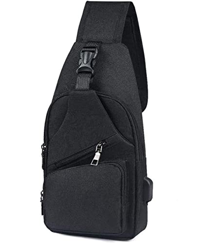 KASTWAVE Sling Bag, Chest Bag with USB Charging Port, Men Women Lightweight Crossbody For Hiking,Cycling, Traveling