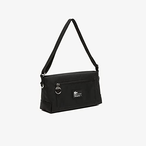 Lacoste Unisex Recycled Fiber Zipped Crossover Bag, Black