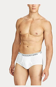 mens Classic Fit Cotton Mid-rise Briefs Briefs (pack of 4) - White/Cruise Navy