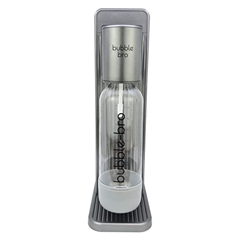 bubble-bro Origin Sparkling Water Maker Family Pack - with 2 x 60L CO2 Cylinders, 1 x additional 1L bottle & 2 x 500ml bottles (Metallic Grey)