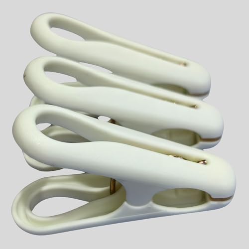 12pcs Laundry Drying Clothespins, Strong Finger Clips for Skirts, Pants, Clothes Pins for Air Drying, Clothes Peg Clips for Outdoor Drying Clothes, Plastic Clips Non Slip Rubber Mouth Grip Clothesline
