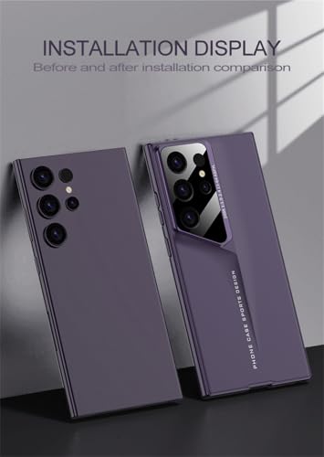 FENDOUNIU for Samsung Galaxy S23 Ultra Phone Case, Shockproof Ultra-thin Phone Case 360? Full Body Protective Cover, Hard Skin-friendly Texture Anti-fingerprint, Full Camera Protection (Purple)