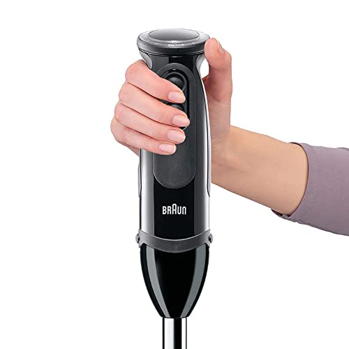 Braun Multiquick 5 Hand Blender, 1000 Watts, 21 Speeds, 1.5 L Food Processor, 500ml Chopper, Whisk, Beaker, Splash Control, PowerBell Plus Technology, MQ 5285 - Black