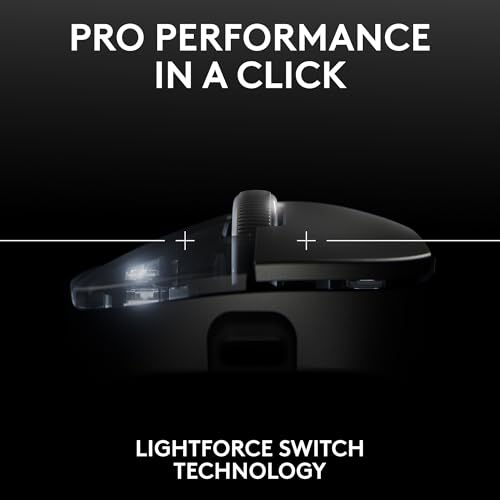 Logitech G PRO X Superlight 2 DEX Lightspeed Wireless Gaming Mouse, 60g pro-Grade Lightweight Mouse with 5 programmable Buttons, USB-C Charging, 32k DPI Sensor for PC/Mac - Black