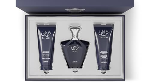 Afnan Gift Set Turati Homme Blue Eau De Perfume 100 ML+Shower Gel 100 ML+After Shave 100 ML|Gift Set For Men