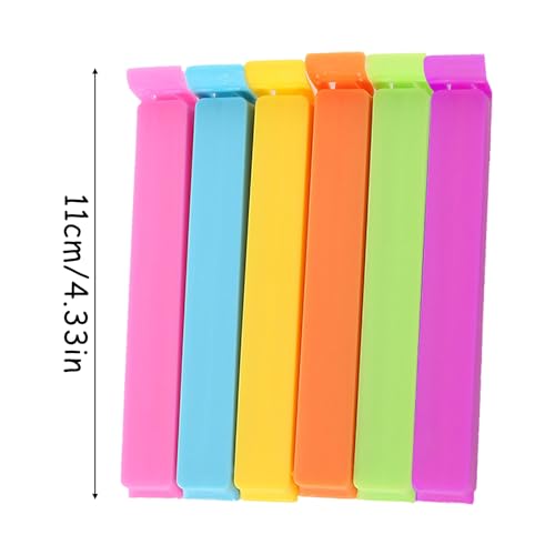 Aswewamt 30 Pcs Food Clips, Food Bag Clips 11CM Bag Clips for Food Storage Freezer Bag Clips for Fruit Vegetables Snack Bag (6 Colors)
