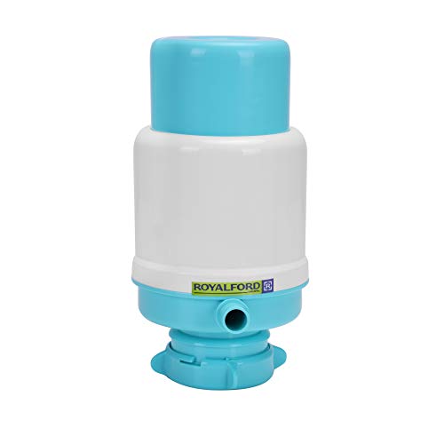 Royalford Water Pump - Dolphin water pump Water Bottles Pump Manual Water Bottle Pump, Easy Drinking Water Pump, Easy Portable Manual Hand Press Dispenser Water Pump White & Blue