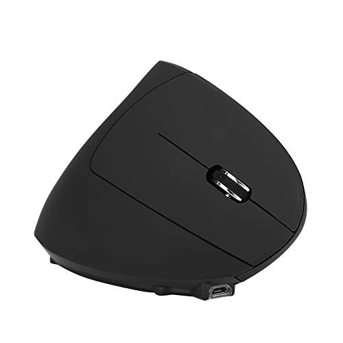 bizofft Vertical Mouse, 2.4GHz Wireless Laptop Accessory Black Wireless Mouse, Ergonomic Design Wireless Mouse for Office Home Computer Game 3 Adjustable DPI (800/1200/1600)