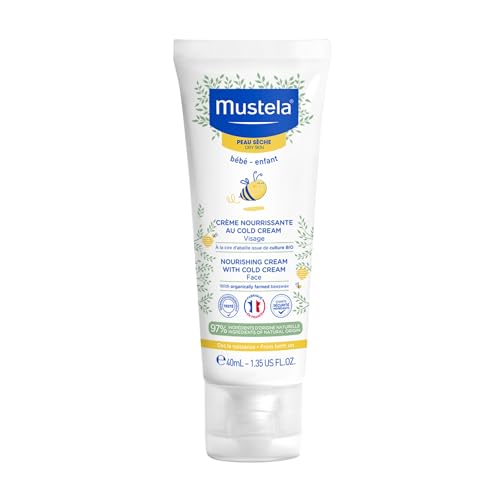 Mustela Baby Nourishing Face Cream – Daily Moisturizer for Dry Skin - with Natural Avocado, Cold Cream & Beeswax-40ml