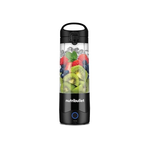 Nutribullet Portable 475ml cordless Blender for Shakes & Smoothies, BPA Free, Leakproof Flip and sip, USB-C type, PB475W, Black