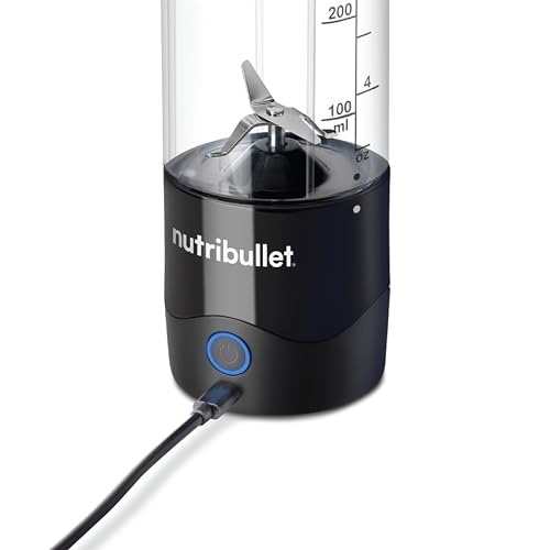 Nutribullet Portable 475ml cordless Blender for Shakes & Smoothies, BPA Free, Leakproof Flip and sip, USB-C type, PB475W, Black
