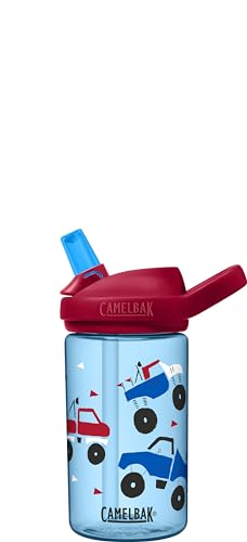 CamelBak eddy+ Kids Water Bottle with Straw, Insulated Stainless Steel - Leak-Proof when Closed, 12oz, Biking Dogs