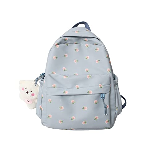 ZFOFLIK Small Flower school bag for Teen Girls Kawaii Floral Backpack for Girls Women Student Aesthetic Cute Mini Bookbag