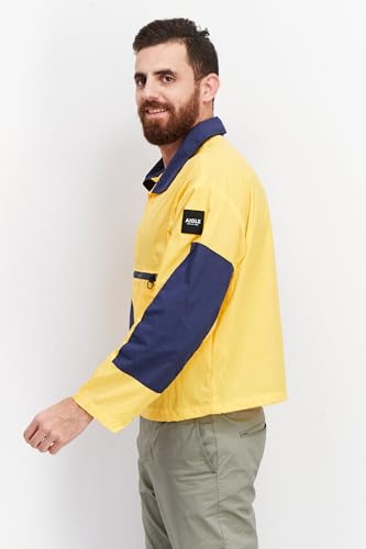 Aigle Men High Neck Long Sleeve Windbreaker Jacket 3Xl Yellow