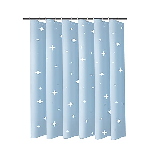 通用 Blue Shower Curtain Extra Long 240/220 Drop Bathroom Curtains with Weighted Hem - 100% Polyester Fabric Wet Room Curtains Mildew Resistant (180 * 180 cm)