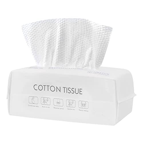 Fawoonu 4Packs Disposable Face Towel Soft Washcloths Facial Cleansing Cotton Tissue Wet Dry Wipes Makeup Remover Towel for Skincare